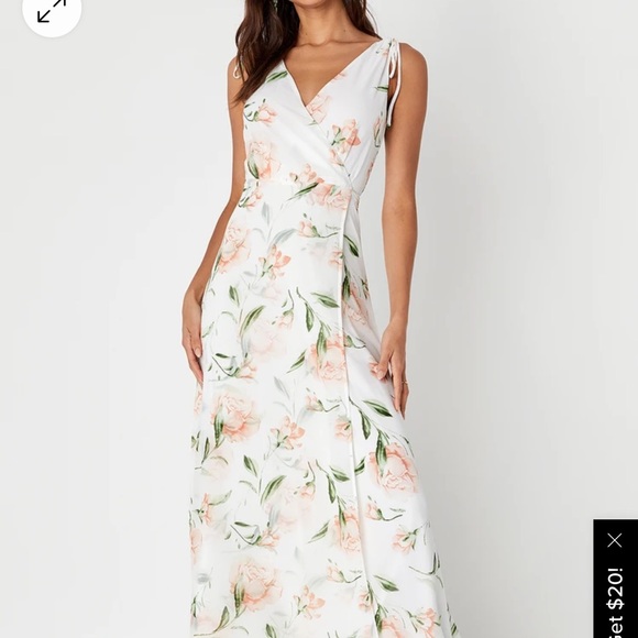 New Lulu summer white floral dress in size medium - Picture 3 of 4